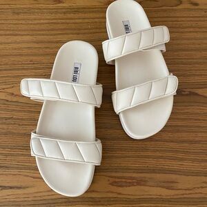 Anthropologie Bibi Lou Cortona Puff-Strap Slide Sandals Sz 9-9.5